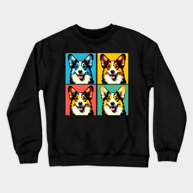 Cardigan Welsh Corgis Pop Art - Dog Lovers Crewneck Sweatshirt by PawPopArt